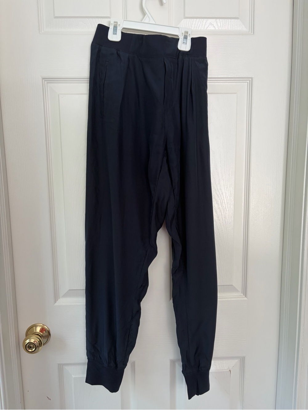 ATM navy silk Jogger Pants